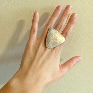 Silver adjustable triangle ring